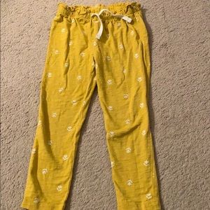 Mustard pants with flowers